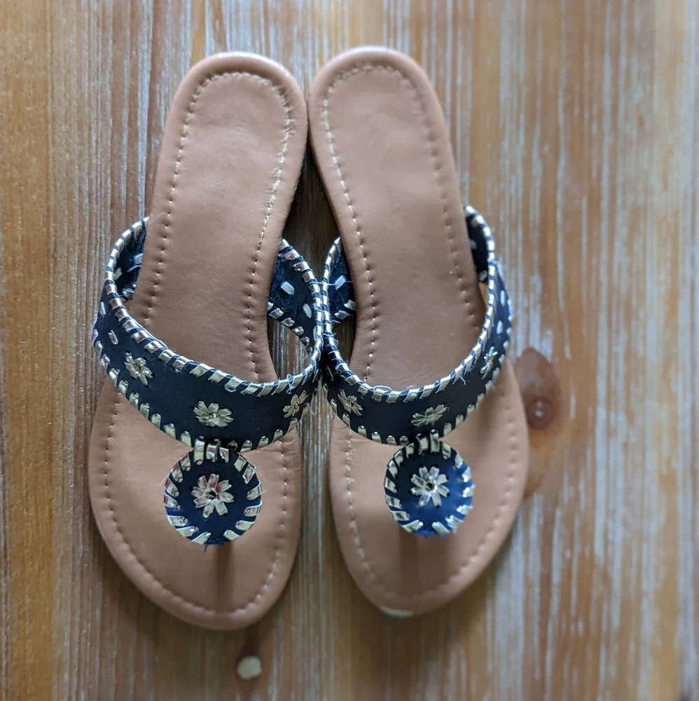 Navy & Silver Sandals - Picture 5 of 10